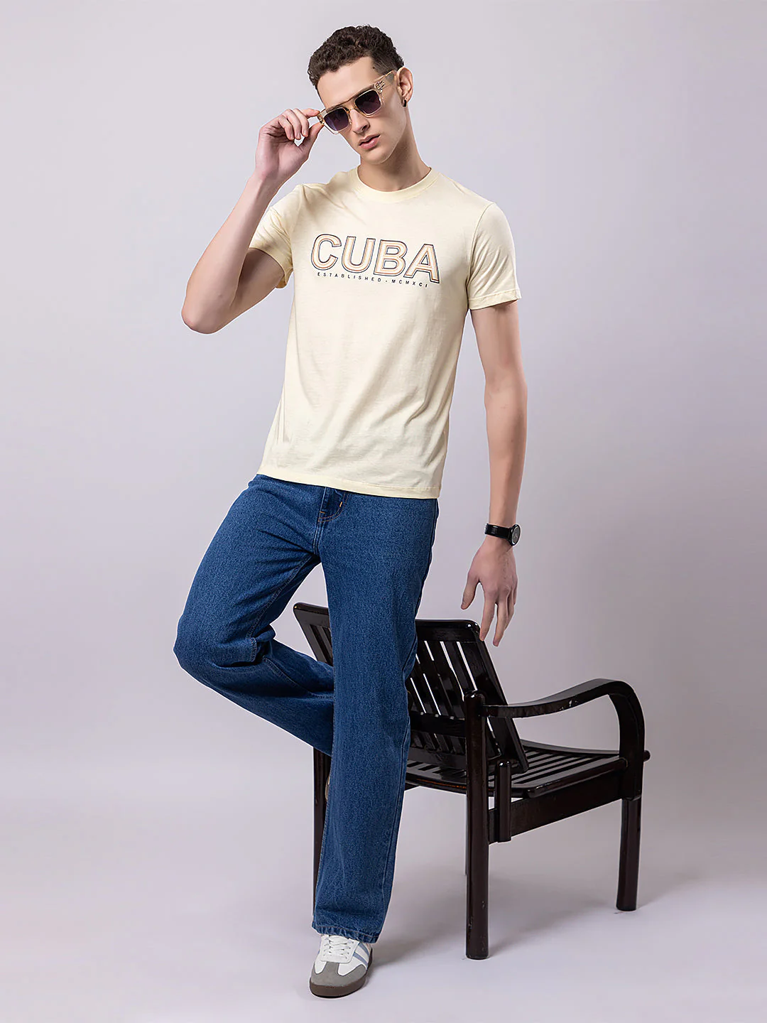Men's 'CUBA' Round-neck T-shirt - Image 6