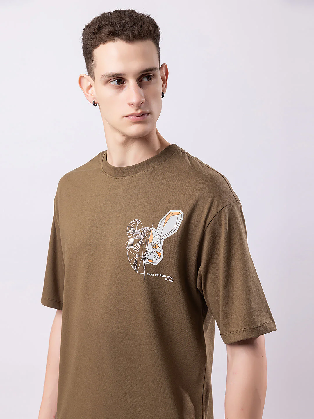 Men's Bunny-print Round-neck T-shirt - Image 3