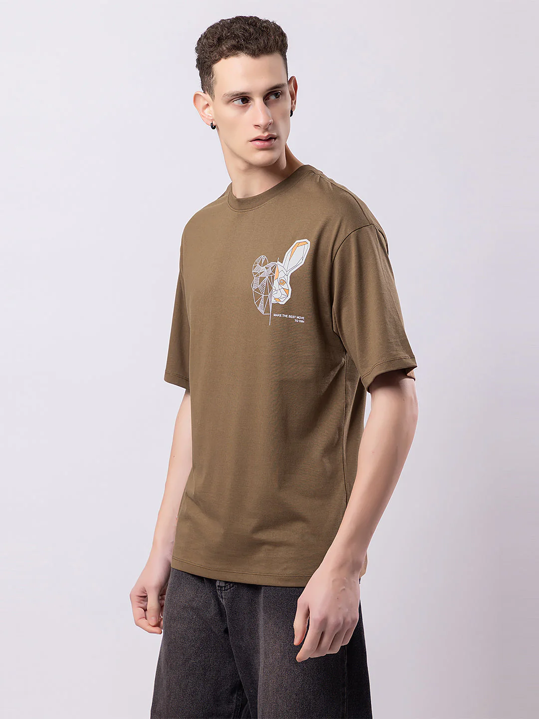 Men's Bunny-print Round-neck T-shirt - Image 5