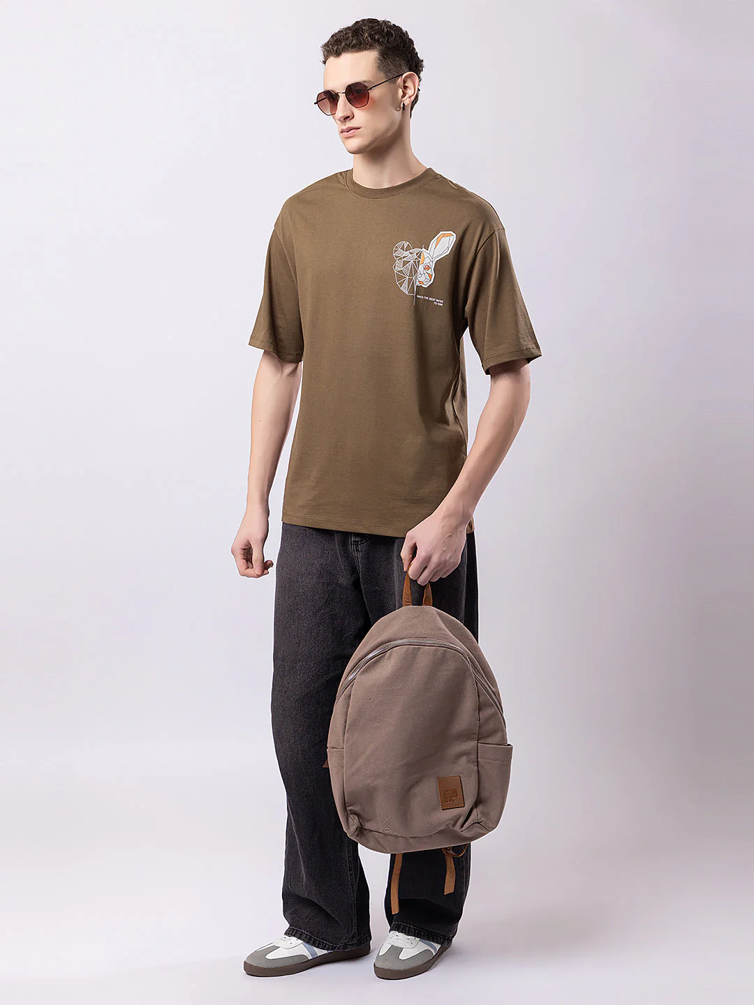 Men's Bunny-print Round-neck T-shirt - Image 6