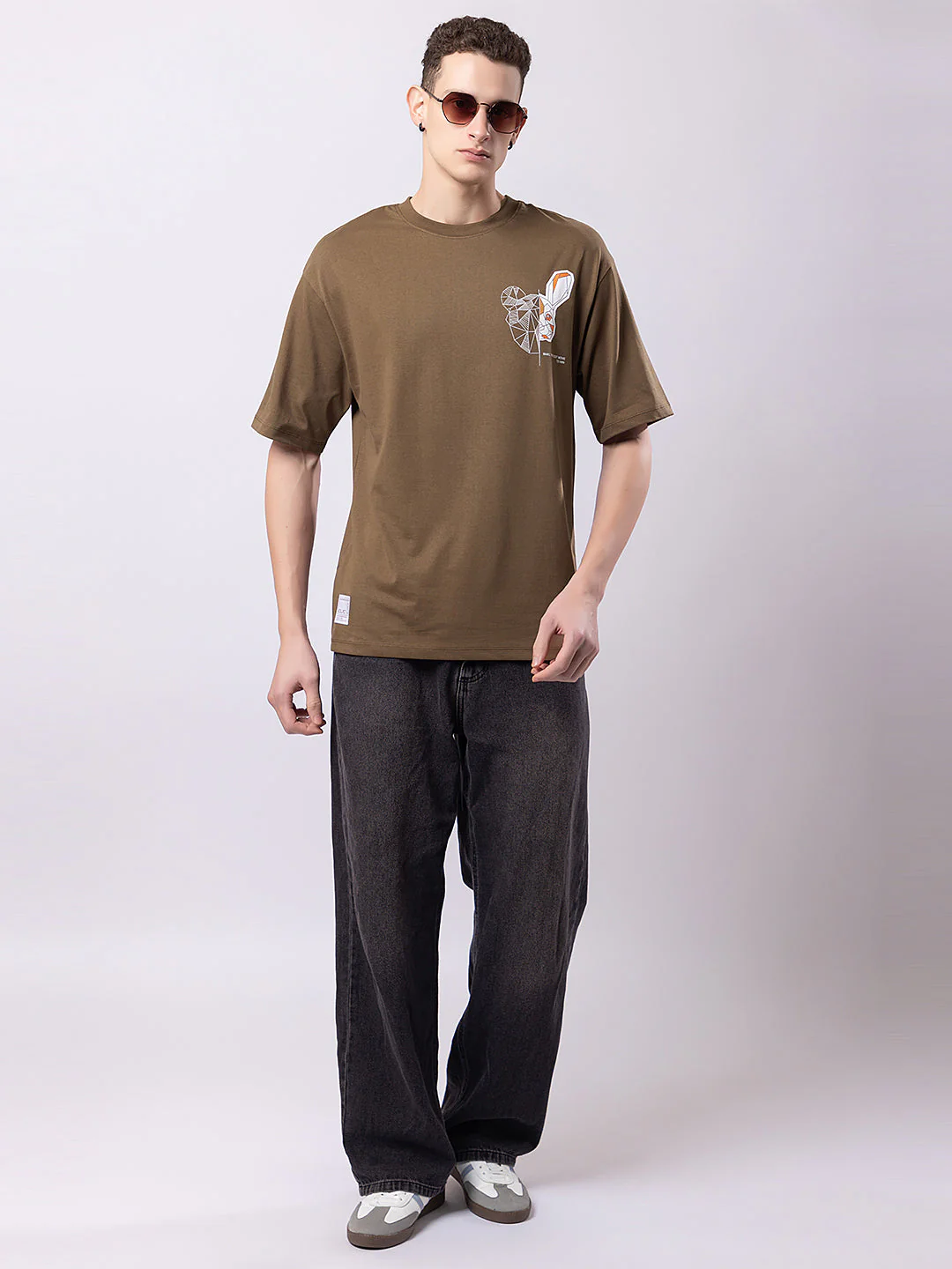 Men's Bunny-print Round-neck T-shirt - Image 7