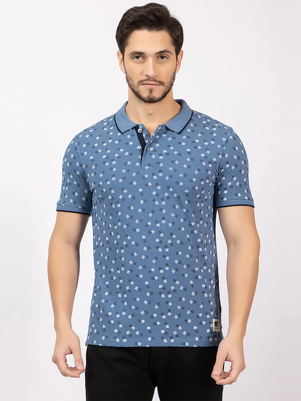 Men's Scatterd-print Polo T-shirt - Image 4