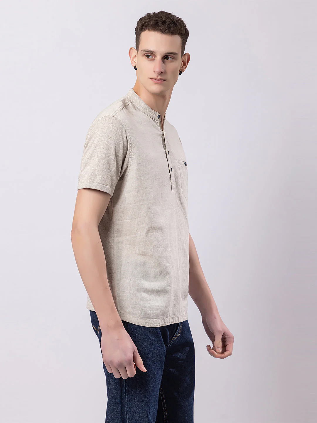 Light Monocolour Knitted Kurta - Image 10