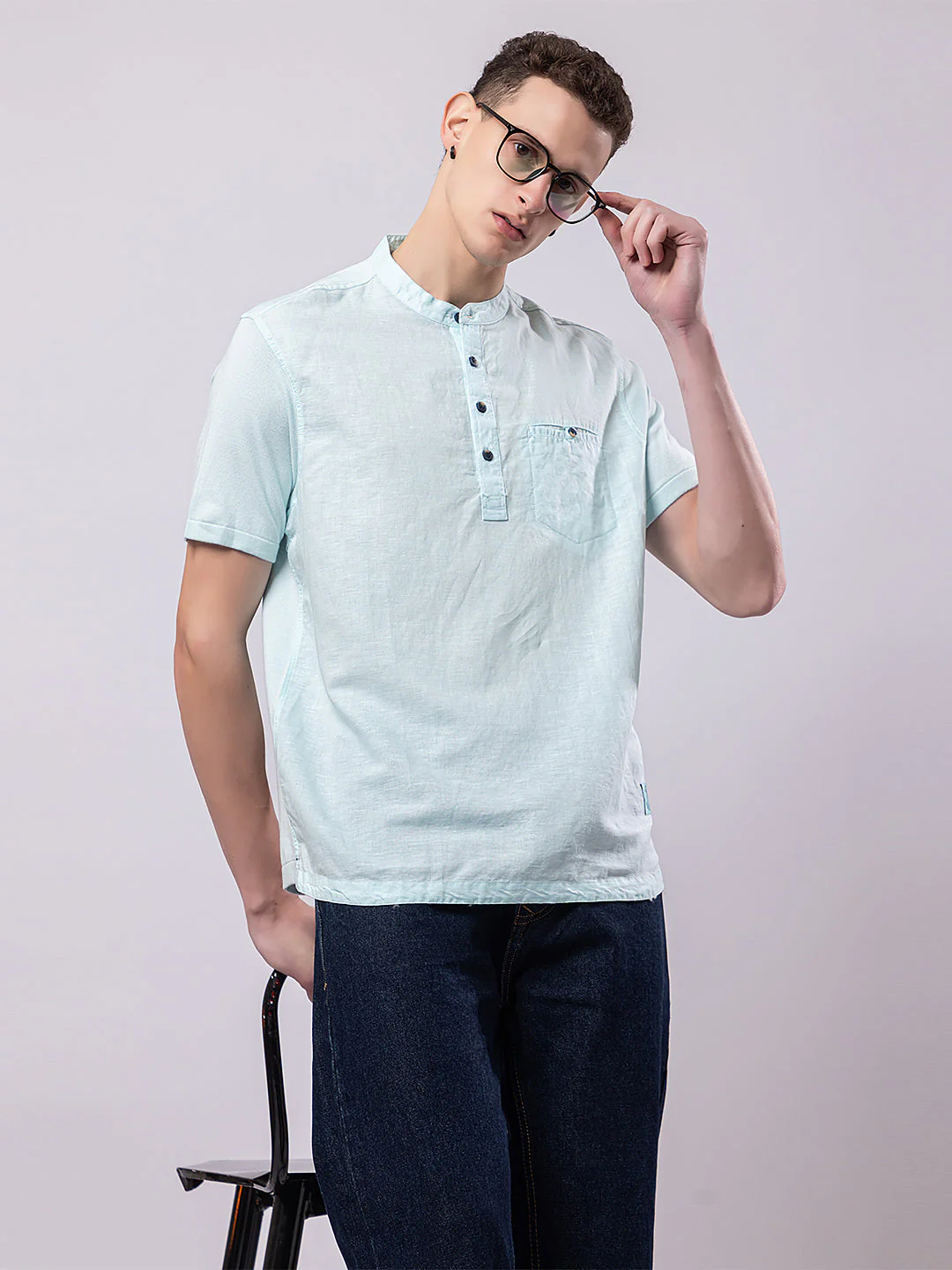 Light Monocolour Knitted Kurta - Image 37