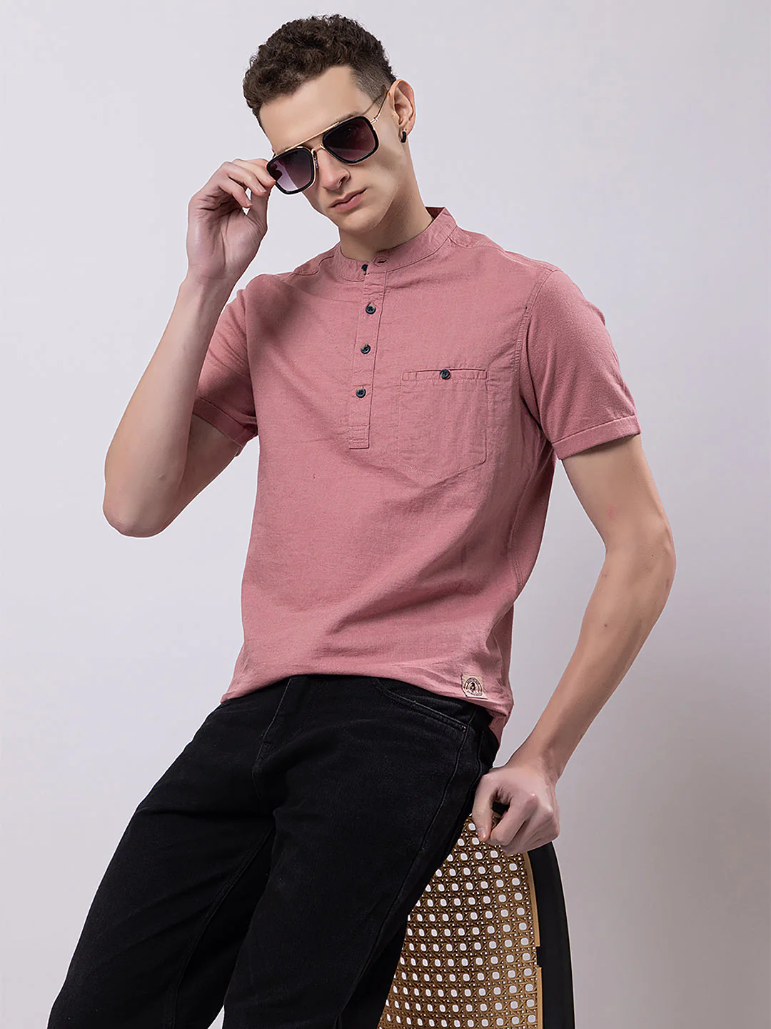Light Monocolour Knitted Kurta - Image 5
