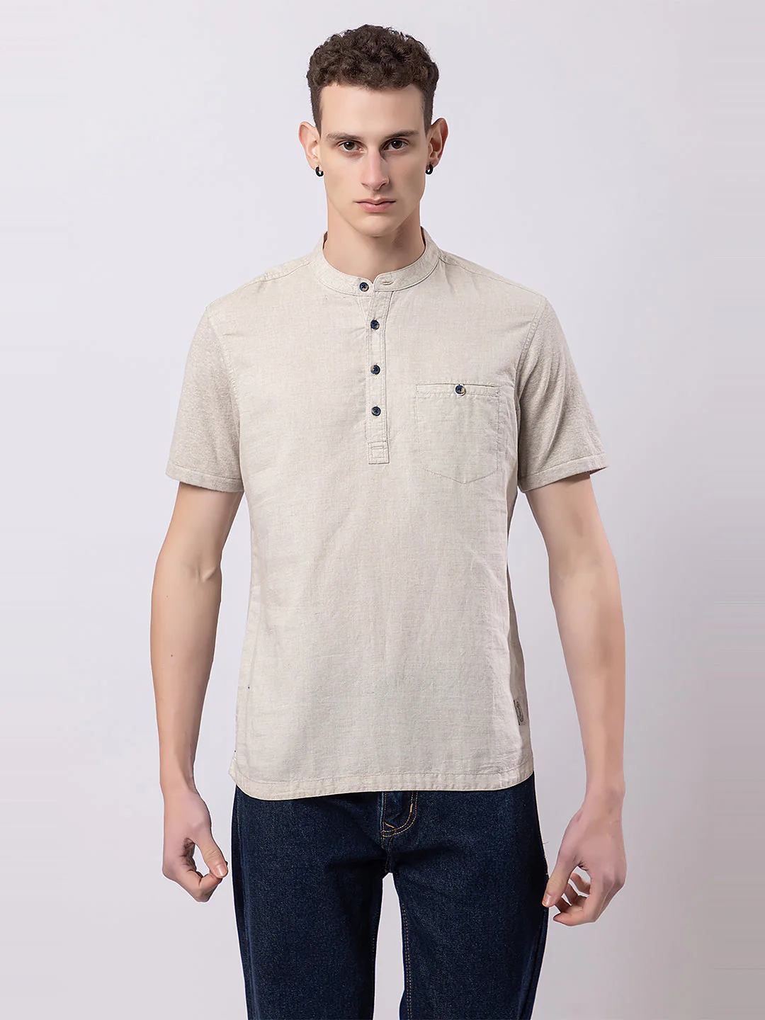 Light Monocolour Knitted Kurta - Image 8