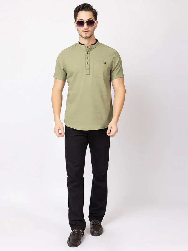 Men's Mandarin-collar T-shirt - Image 12