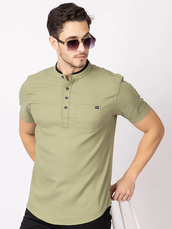 Men's Mandarin-collar T-shirt - Image 13