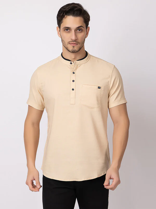 Men's Mandarin-collar T-shirt - Image 15