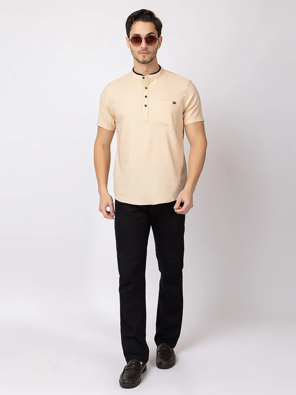 Men's Mandarin-collar T-shirt - Image 19