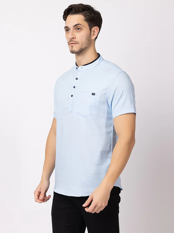 Men's Mandarin-collar T-shirt - Image 2