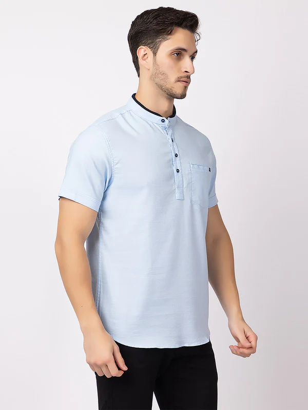 Men's Mandarin-collar T-shirt - Image 3