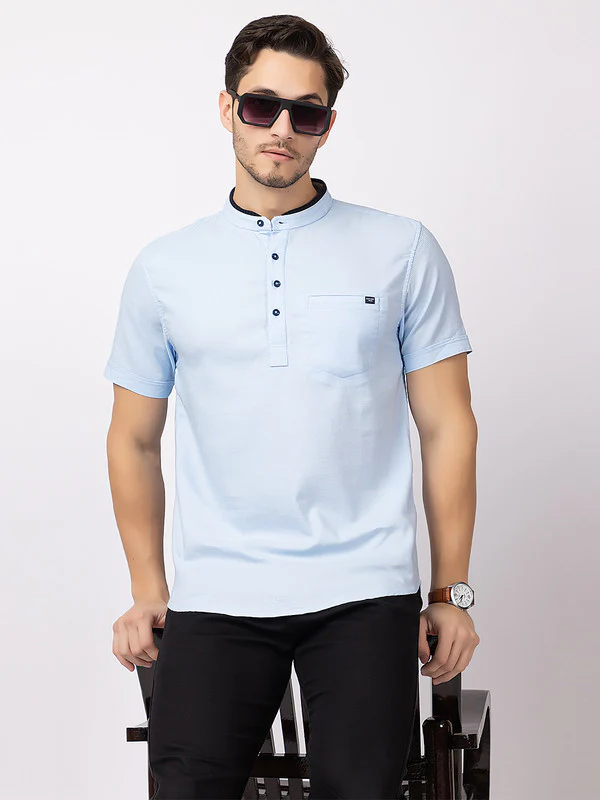 Men's Mandarin-collar T-shirt - Image 6
