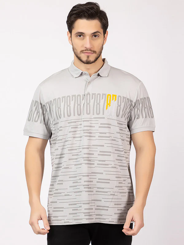 Men's Glitch-print Polo T-shirt