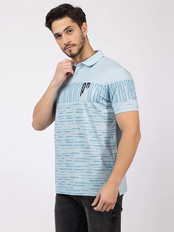 Men's Glitch-print Polo T-shirt - Image 10