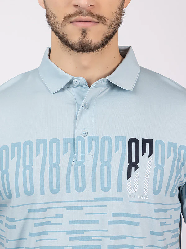 Men's Glitch-print Polo T-shirt - Image 12