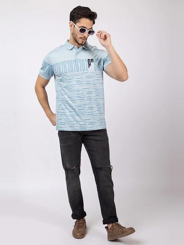 Men's Glitch-print Polo T-shirt - Image 13