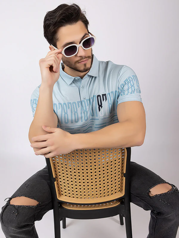 Men's Glitch-print Polo T-shirt - Image 14