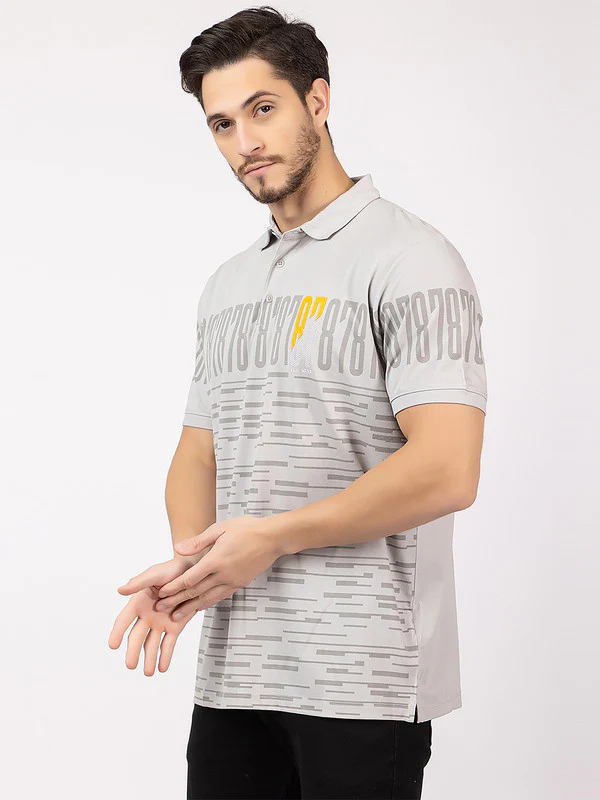 Men's Glitch-print Polo T-shirt - Image 5