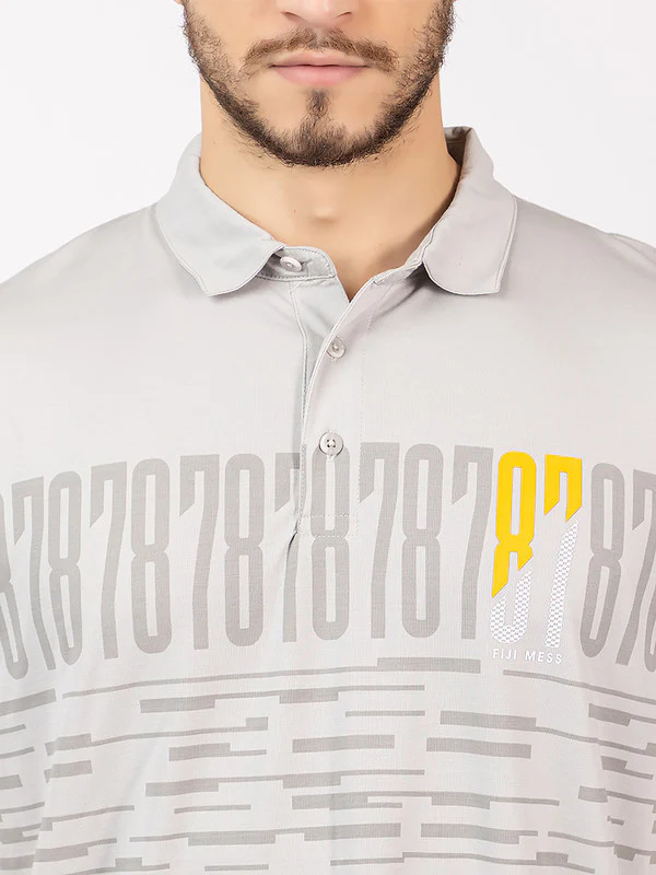 Men's Glitch-print Polo T-shirt - Image 7
