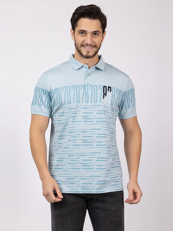 Men's Glitch-print Polo T-shirt - Image 8