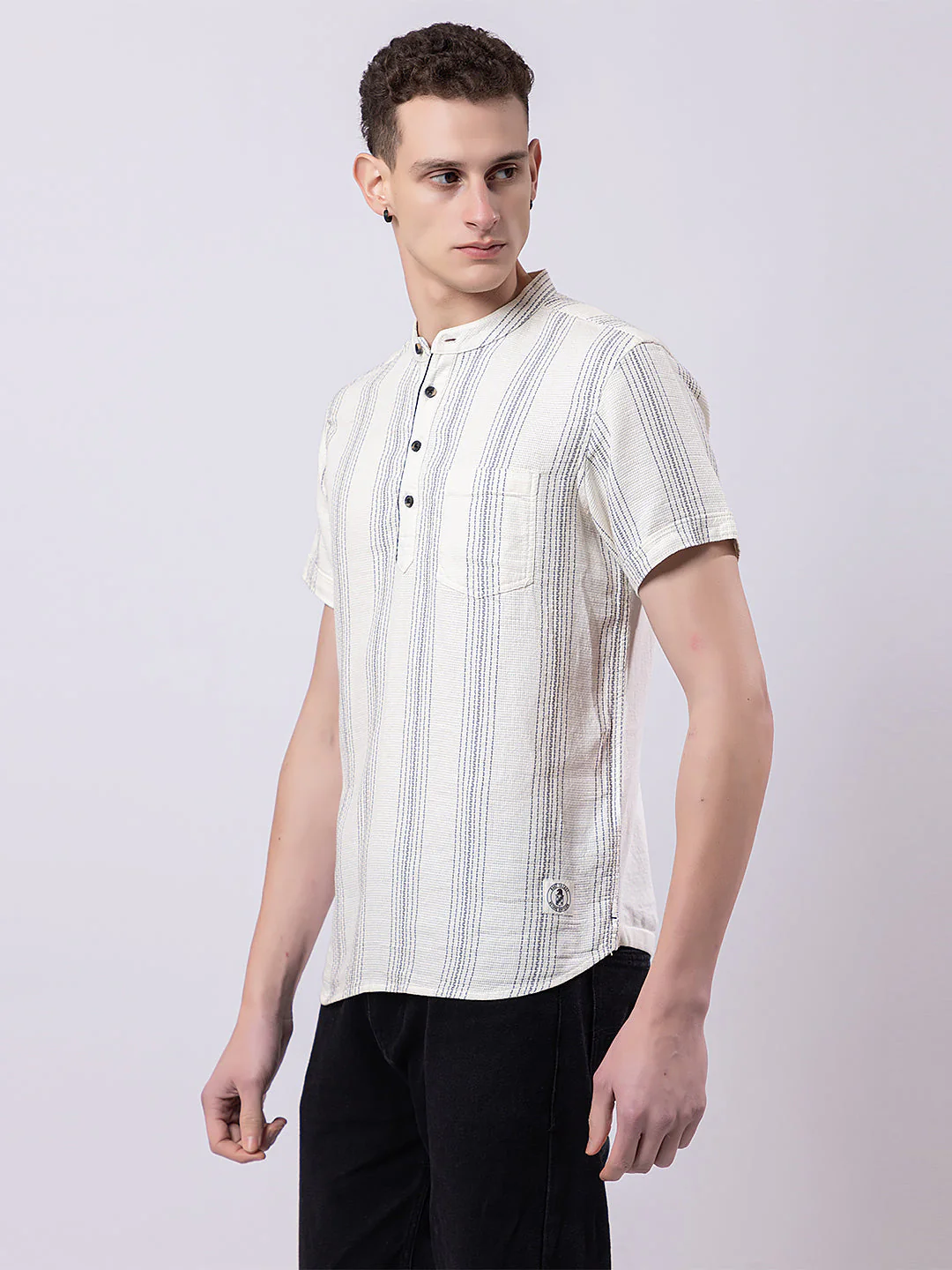 Line Striped Knitted Kurta - Image 7