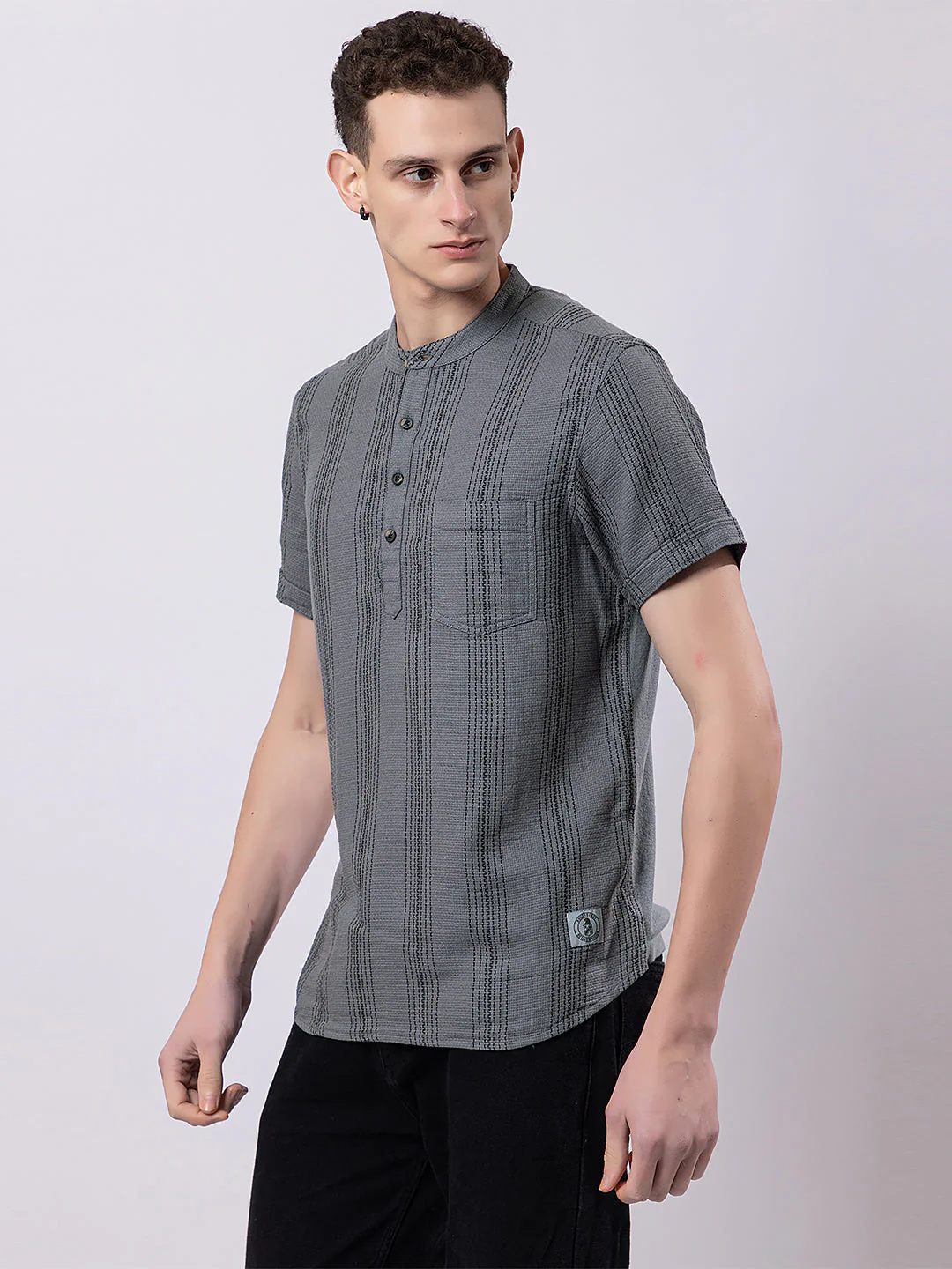 Line Striped Knitted Kurta - Image 4