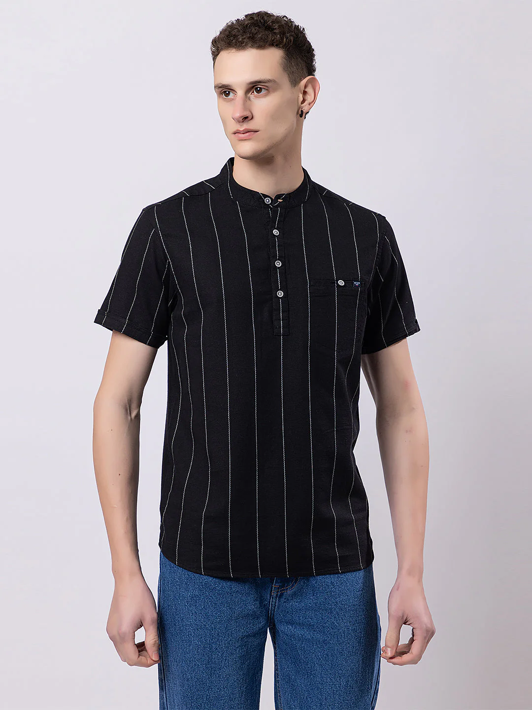 Pinestriped Knitted Kurta