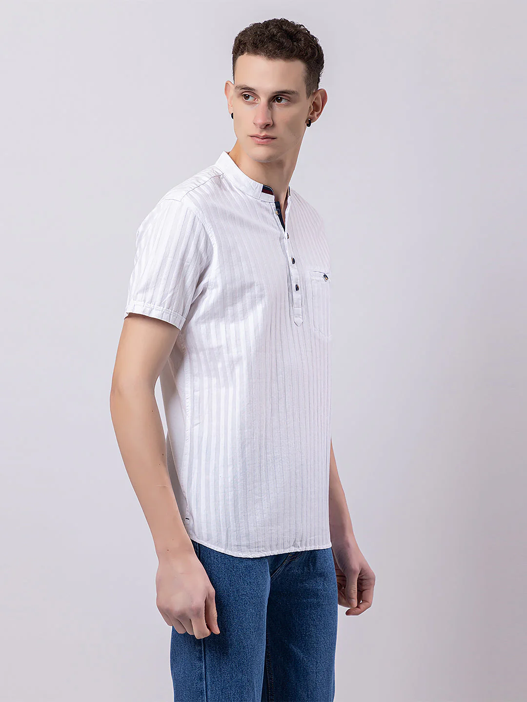 Band-striped Knitted Kurta - Image 10