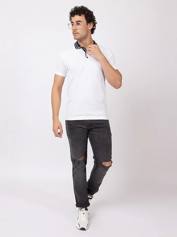 Popcorn Knit Solid Polo - Image 6