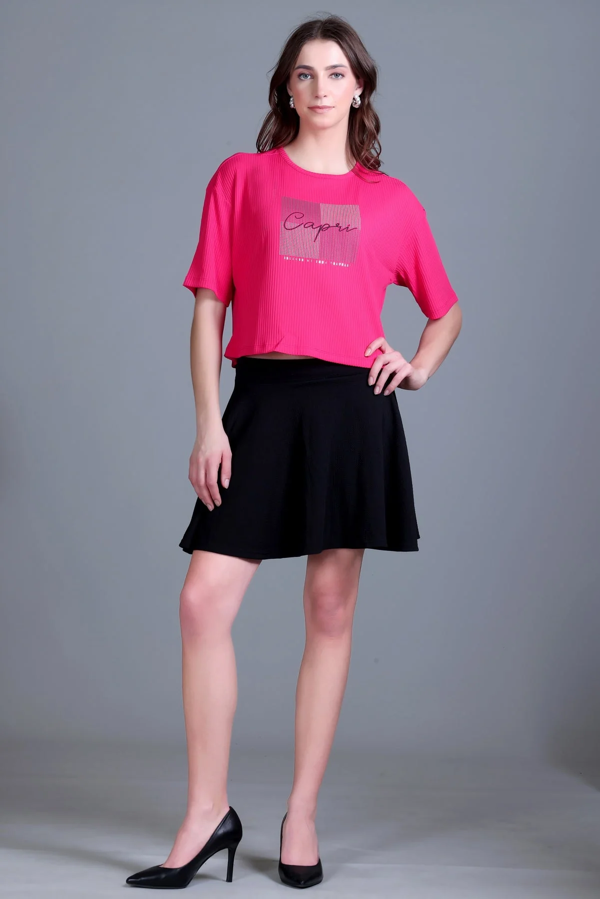 Women's Cable-Knit Short Tee - Image 11