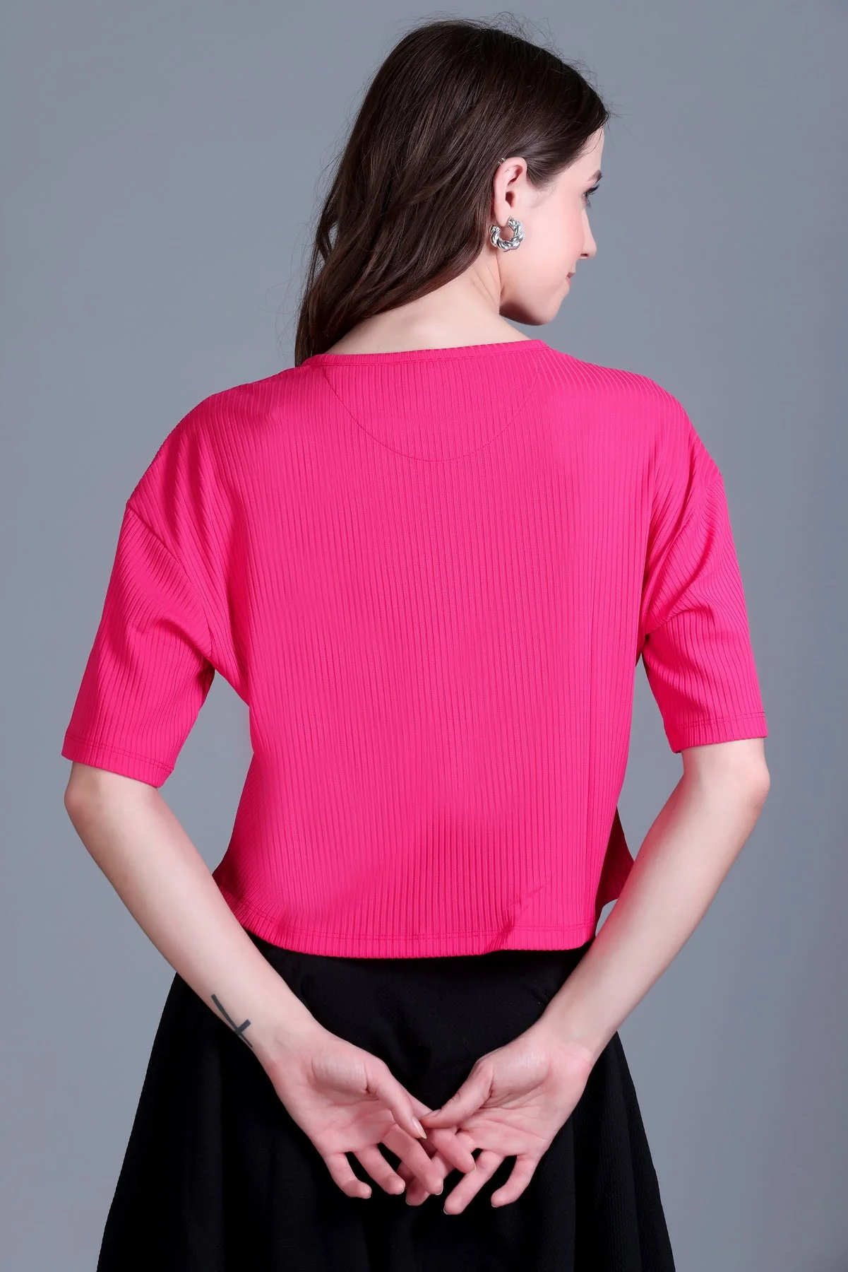 Women's Cable-Knit Short Tee - Image 12