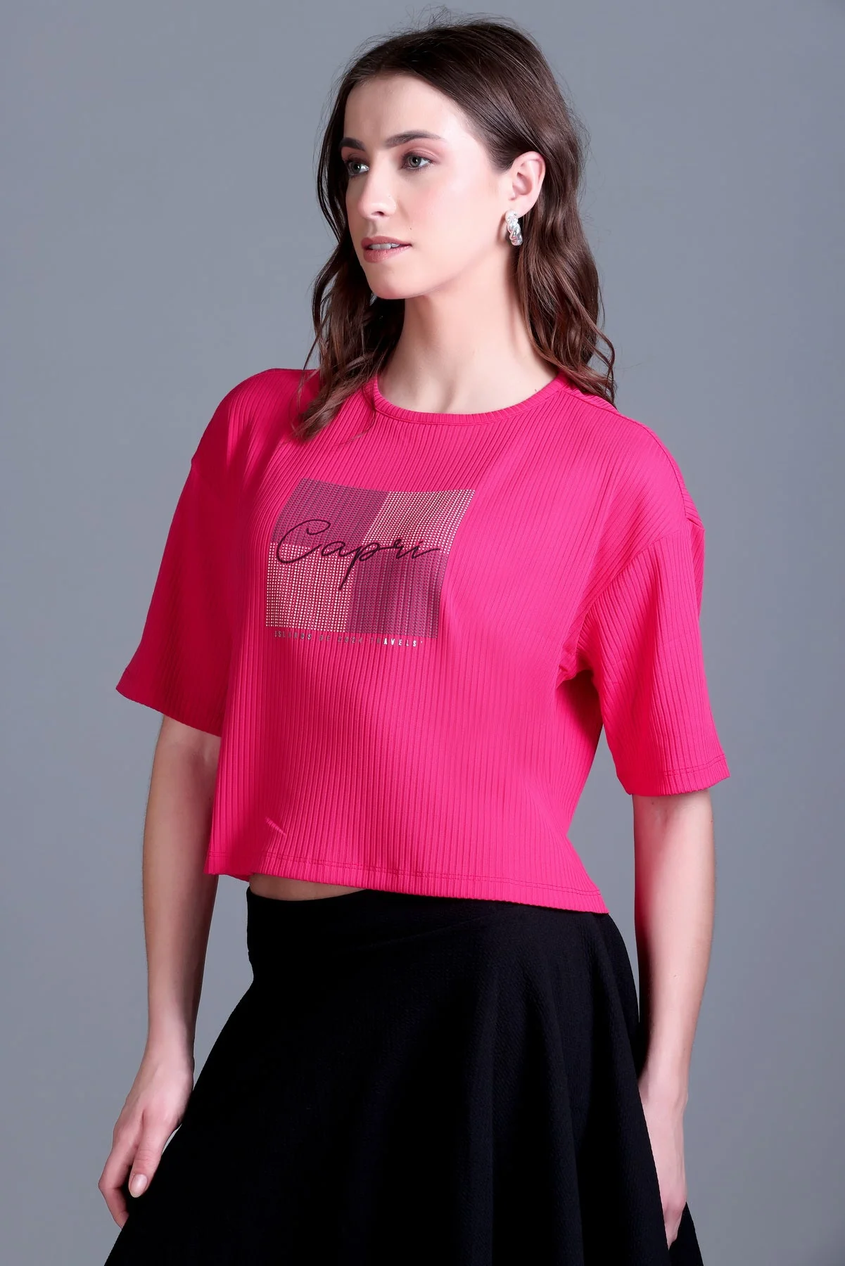 Women's Cable-Knit Short Tee - Image 14