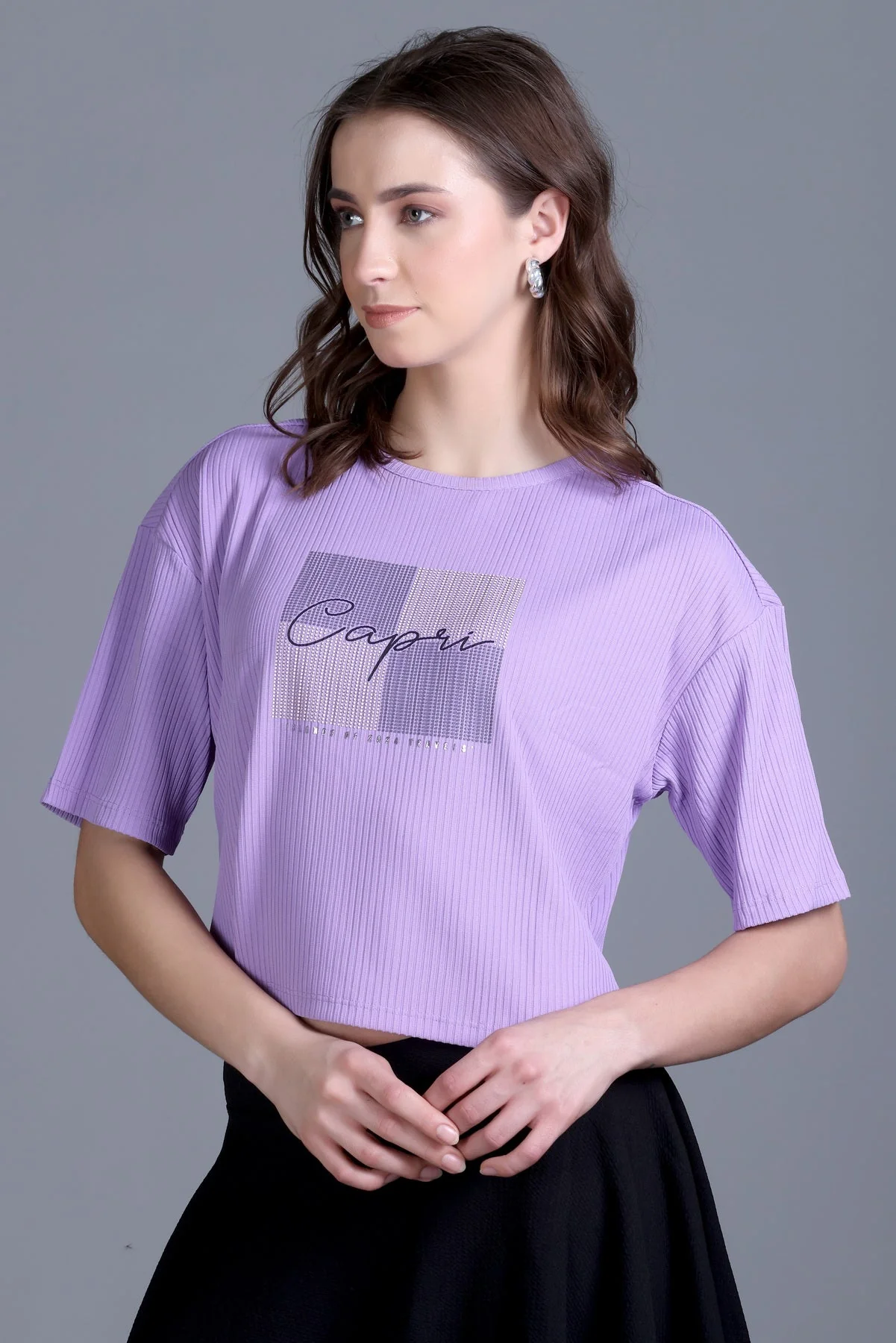 Women's Cable-Knit Short Tee - Image 15