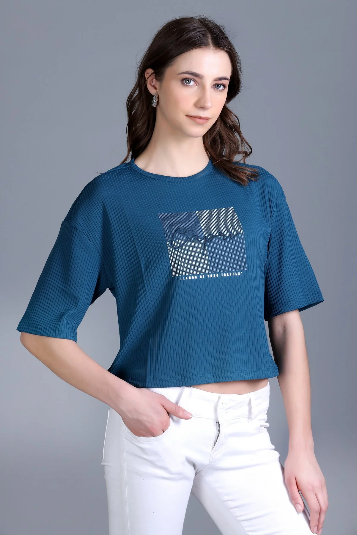 Women's Cable-Knit Short Tee - Image 22
