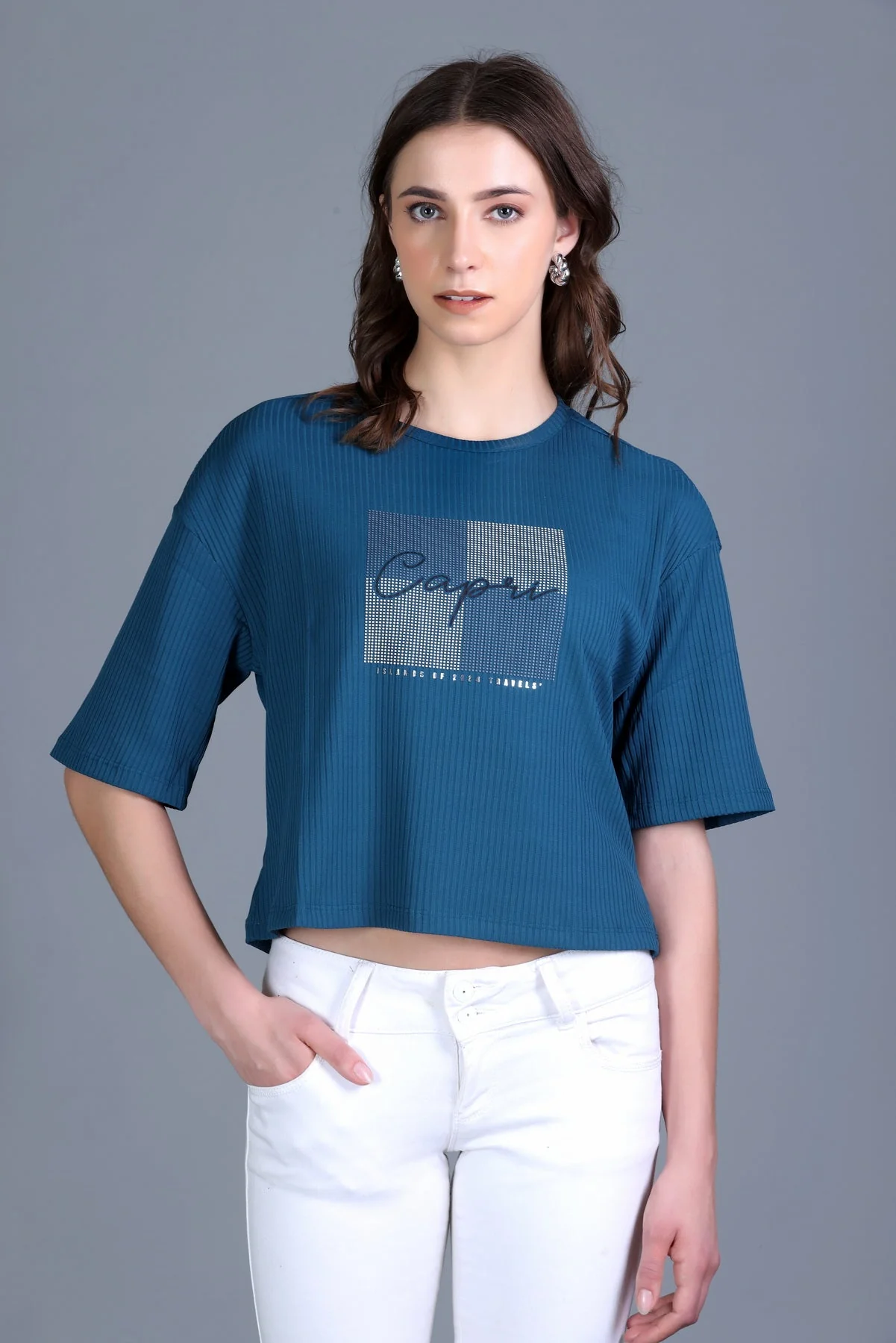 Women's Cable-Knit Short Tee - Image 23