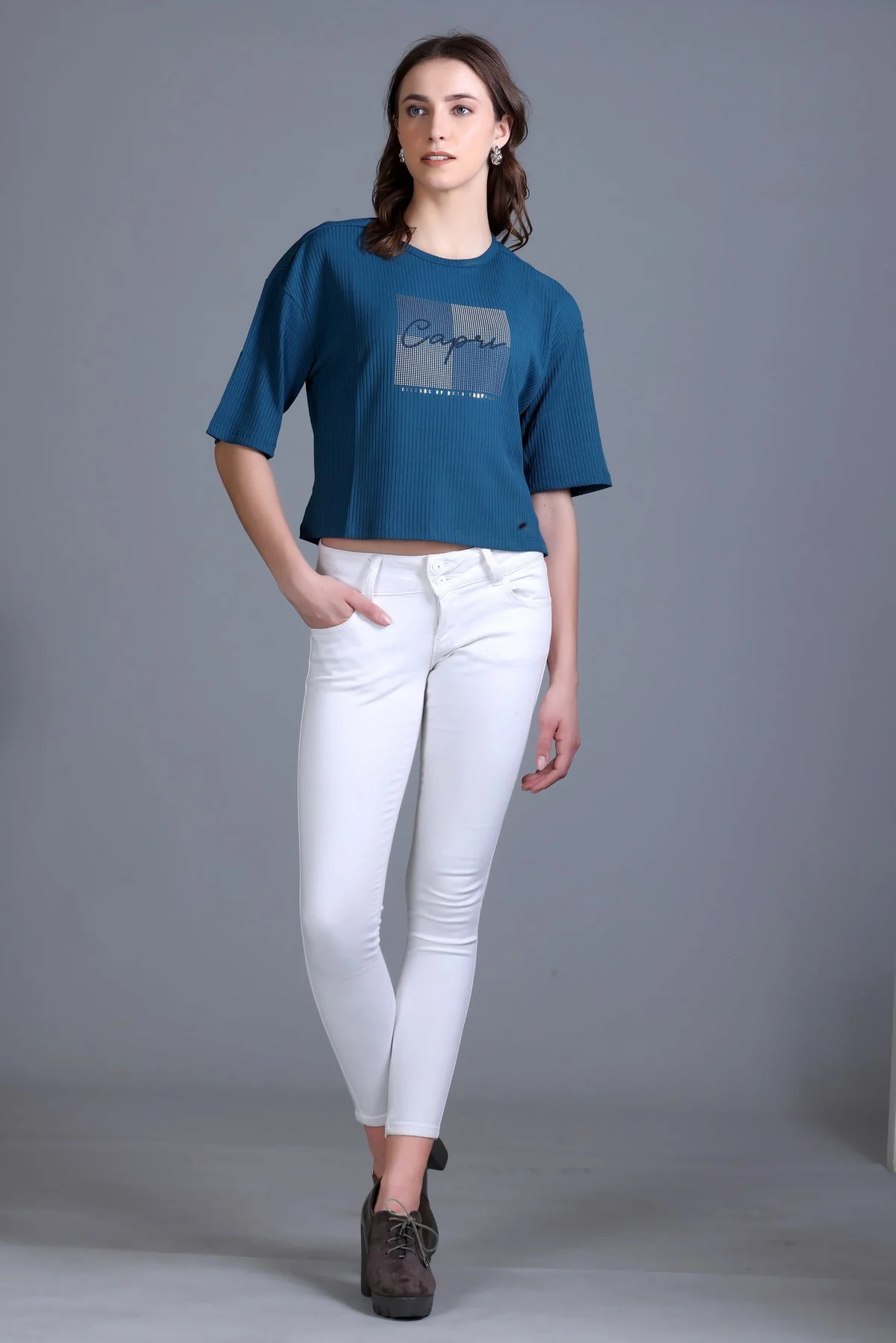 Women's Cable-Knit Short Tee - Image 24