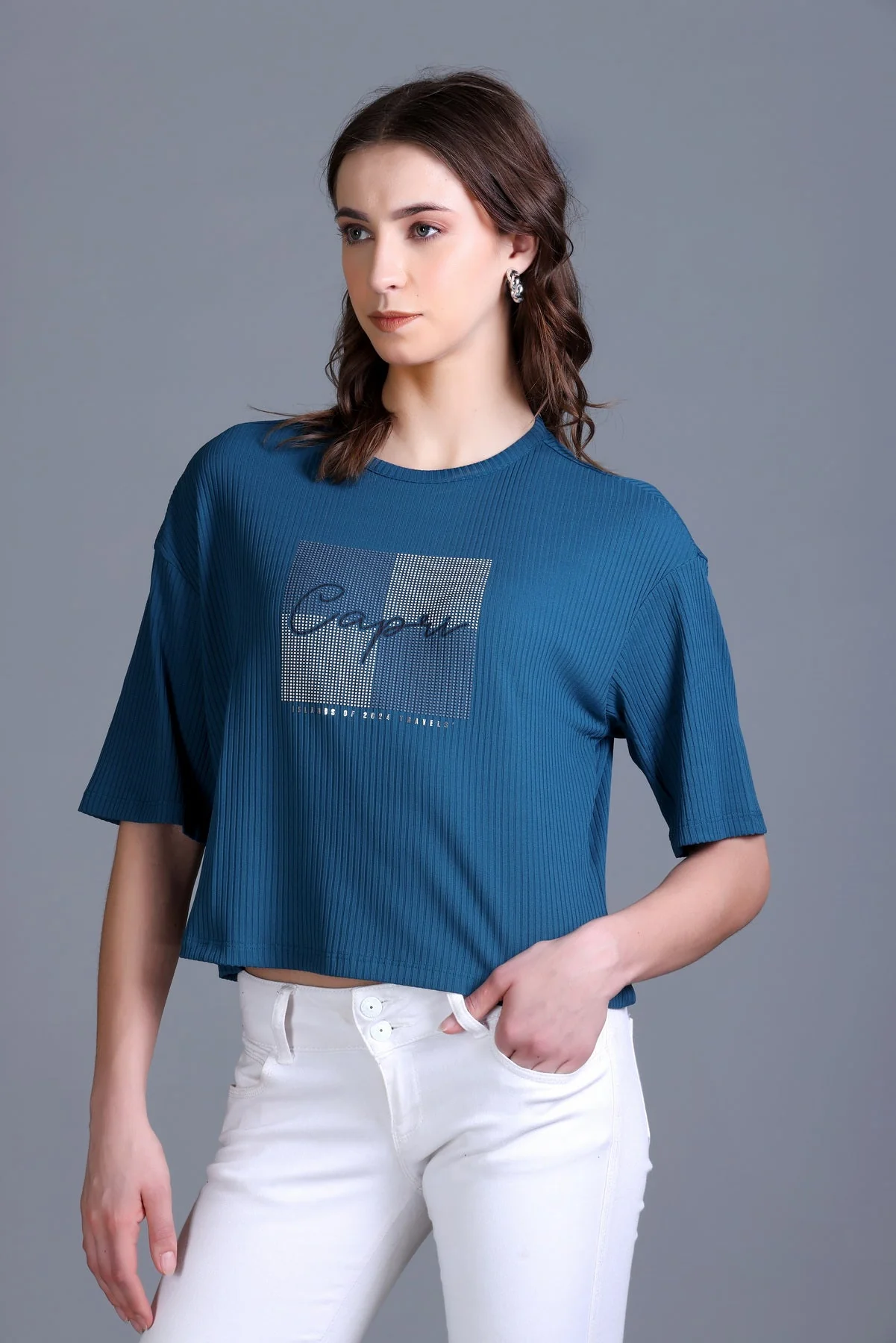 Women's Cable-Knit Short Tee - Image 26