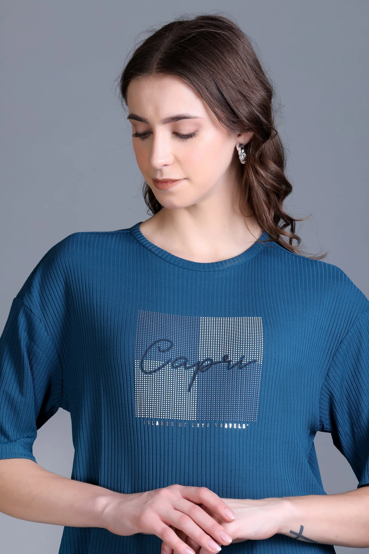 Women's Cable-Knit Short Tee - Image 27