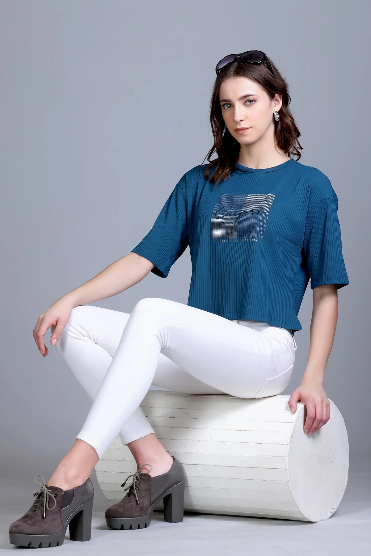 Women's Cable-Knit Short Tee - Image 28