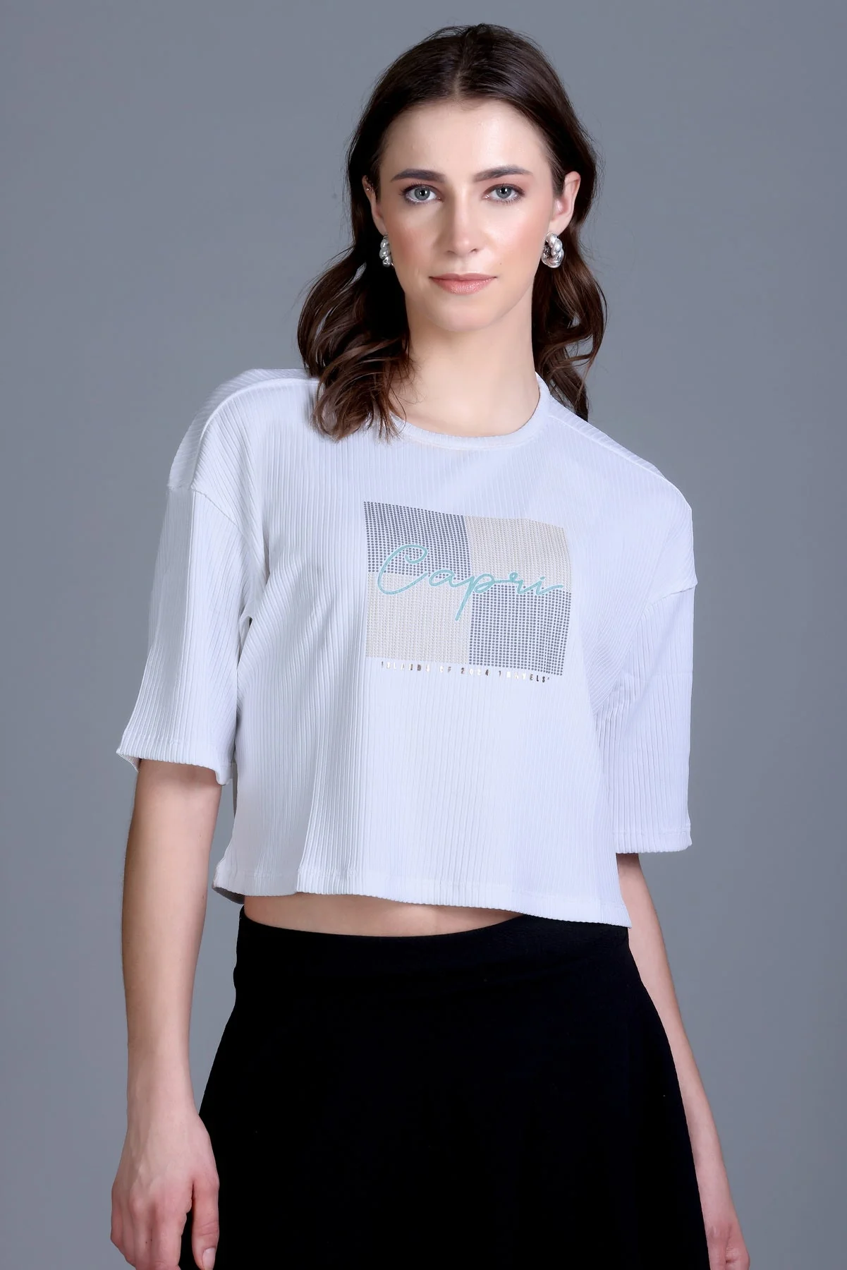 Women's Cable-Knit Short Tee - Image 31
