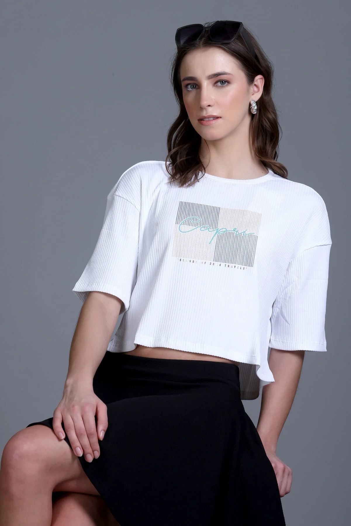 Women's Cable-Knit Short Tee - Image 32