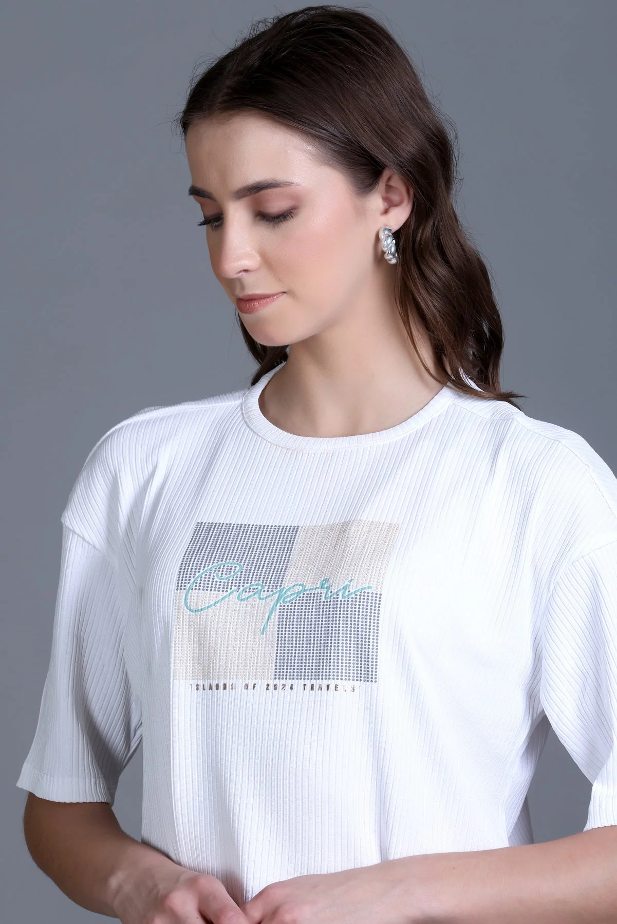 Women's Cable-Knit Short Tee - Image 34