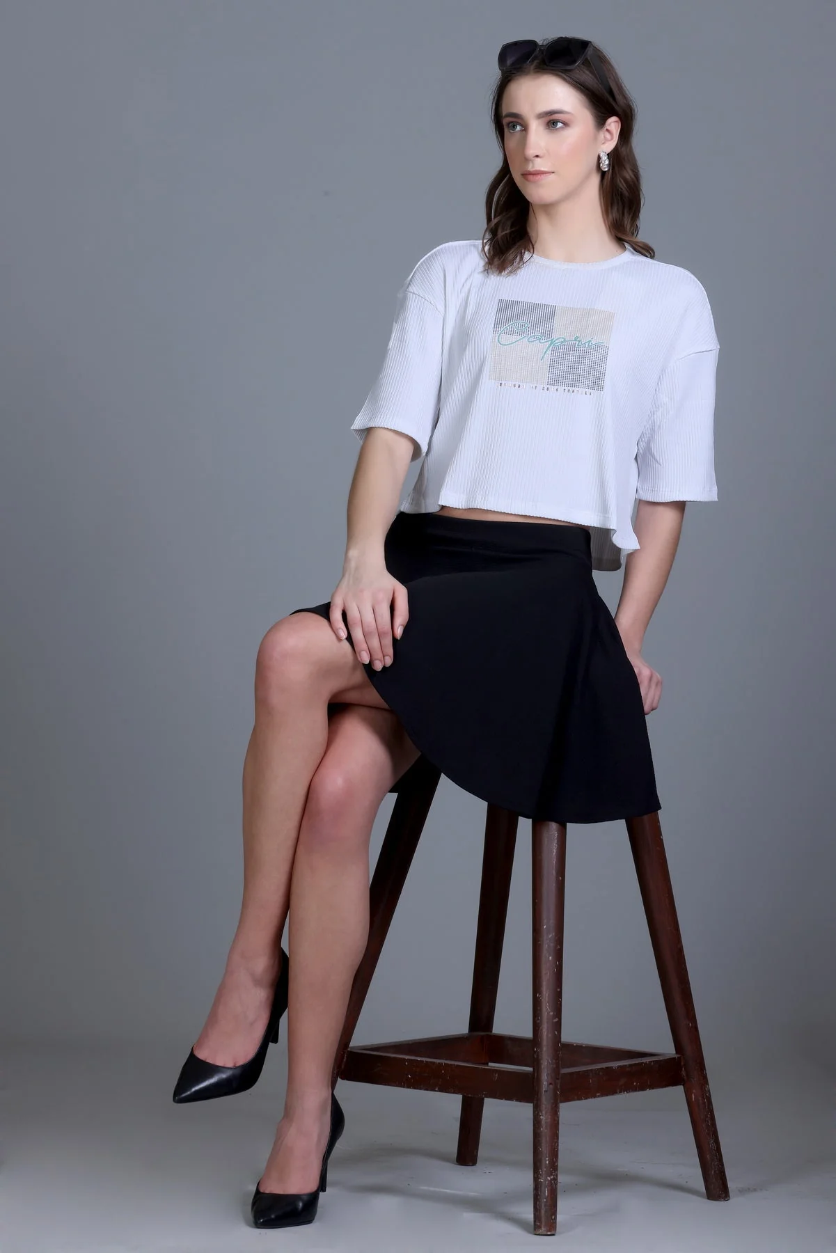Women's Cable-Knit Short Tee - Image 35