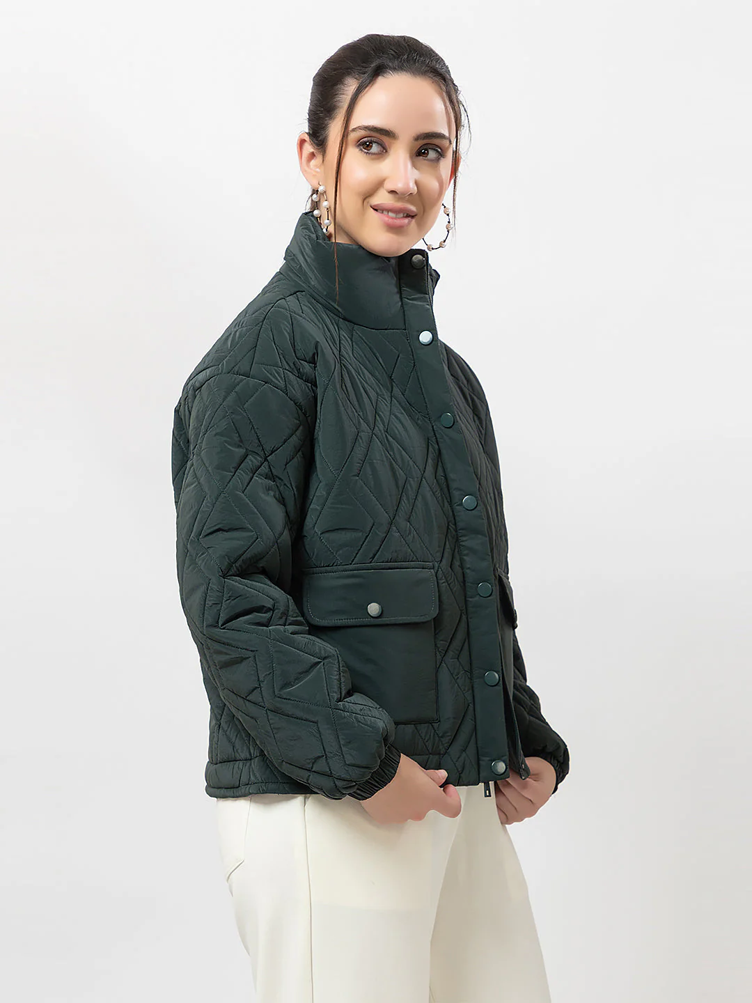 Women's Quilted Button-up Jacket