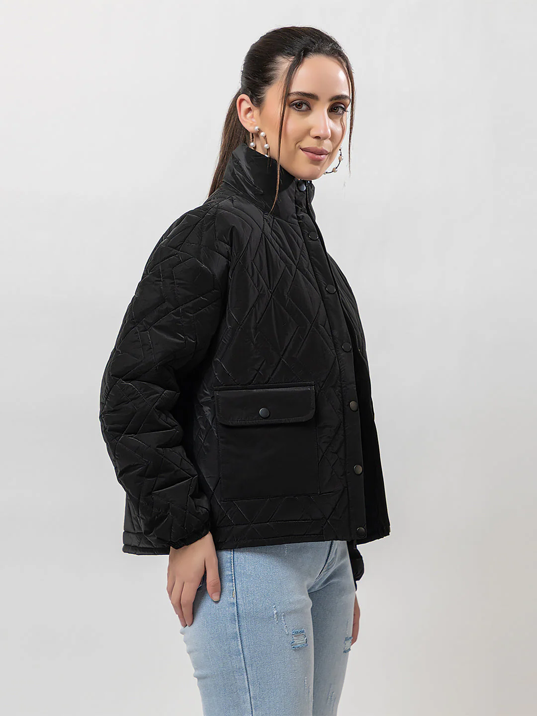 Women's Quilted Button-up Jacket