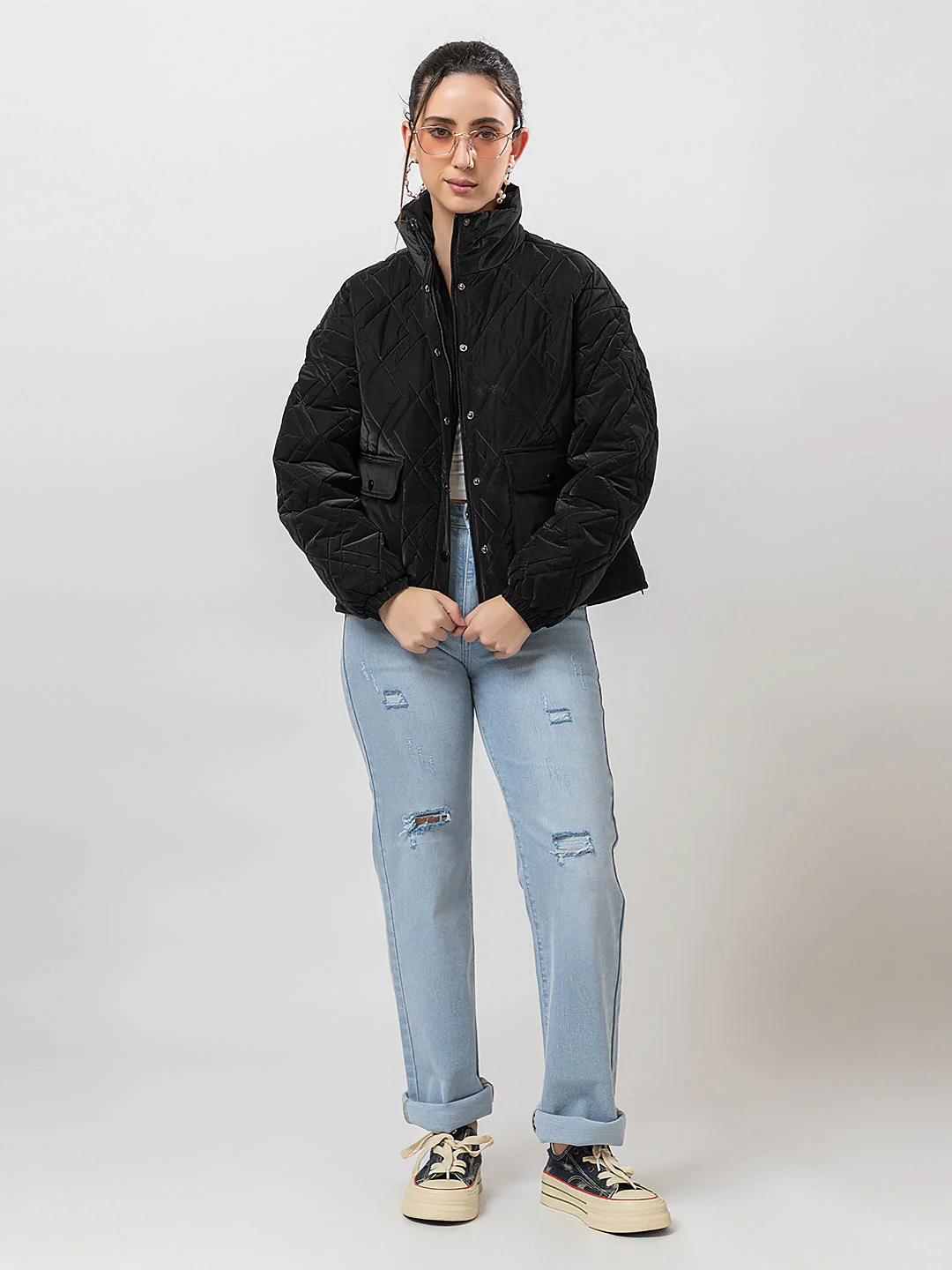 Women's Quilted Button-up Jacket - Image 2