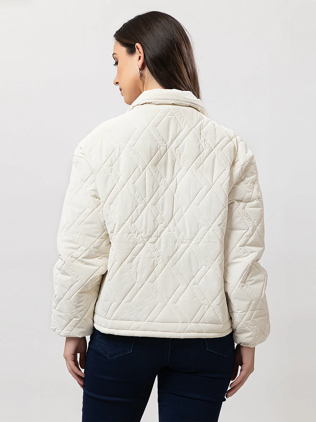 Women's Quilted Button-up Jacket - Image 7