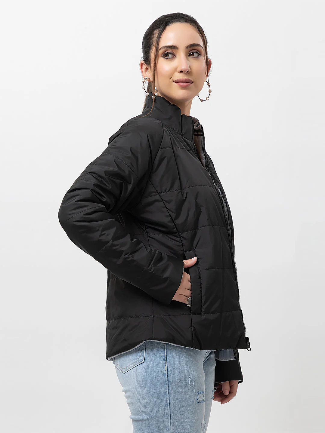 Women's Quilted Zipper Jacket