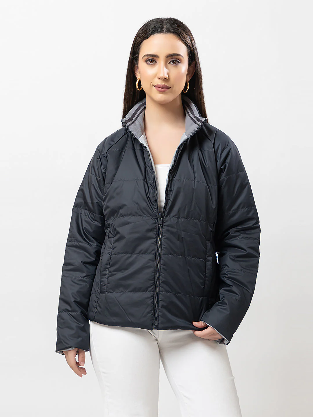 Women's Quilted Zipper Jacket